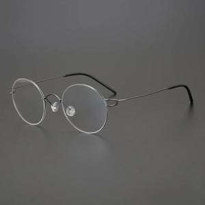 Denmark Brand Designer Screwless Eyeglasses Retro Round Wire Titanium Alloy Glasses Frame Ultralight Men Women Myopia Eyewear