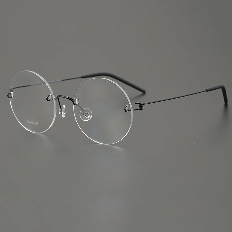 Denmark Brand Frameless Round Eyeglasses 356 Ultralight Men Screwless Titanium Glasses Frames Rimless Spectacles Women Spectacle