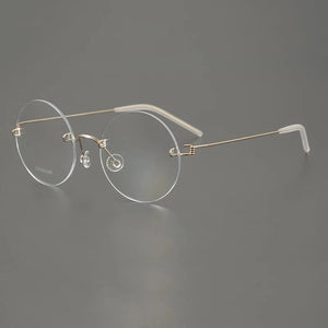 Denmark Brand Frameless Round Eyeglasses 356 Ultralight Men Screwless Titanium Glasses Frames Rimless Spectacles Women Spectacle