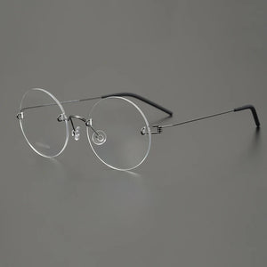Denmark Brand Frameless Round Eyeglasses 356 Ultralight Men Screwless Titanium Glasses Frames Rimless Spectacles Women Spectacle