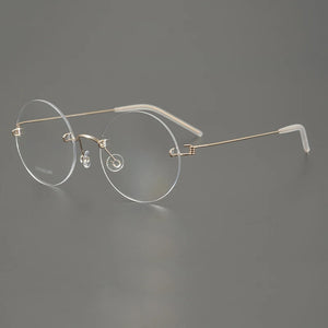 Denmark Brand Frameless Round Eyeglasses 356 Ultralight Men Screwless Titanium Glasses Frames Rimless Spectacles Women Spectacle