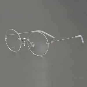 Denmark Brand Frameless Round Eyeglasses 356 Ultralight Men Screwless Titanium Glasses Frames Rimless Spectacles Women Spectacle
