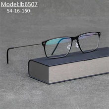 Load image into Gallery viewer, Denmark Brand Men&#39;s Screwless Glasses Frame Titanium Square Eyeglasses 6507 Women Myopia Prescription Eyewear Blue Lens Gafas