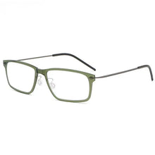Load image into Gallery viewer, Denmark Brand Men&#39;s Screwless Glasses Frame Titanium Square Eyeglasses 6507 Women Myopia Prescription Eyewear Blue Lens Gafas