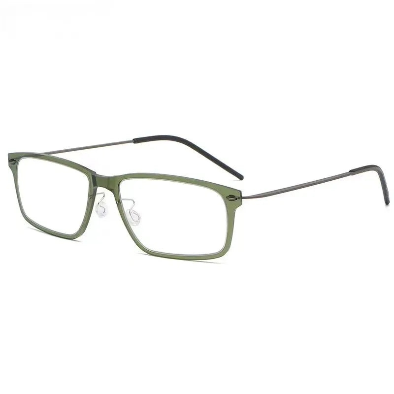 Denmark Brand Men's Screwless Glasses Frame Titanium Square Eyeglasses 6507 Women Myopia Prescription Eyewear Blue Lens Gafas