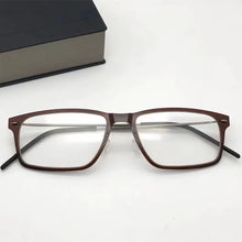 Load image into Gallery viewer, Denmark Brand Men&#39;s Screwless Glasses Frame Titanium Square Eyeglasses 6507 Women Myopia Prescription Eyewear Blue Lens Gafas