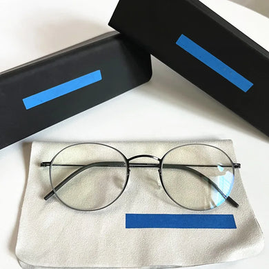 Denmark Brand Pure Titanium Glasses Frame Men Round Screwless Ultralight Prescription Eyeglasses Women Optical Eyewear Oculos De