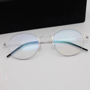 Denmark Brand Pure Titanium Glasses Frame Men Round Screwless Ultralight Prescription Eyeglasses Women Optical Eyewear Oculos De