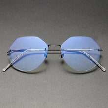 Carica l&#39;immagine nel visualizzatore di Gallery, Denmark Brand Pure Titanium Rimless Glasses Frame Screwless Polygon Men Women Prescription Myopia Ultralight Eyeglasses Eyewear
