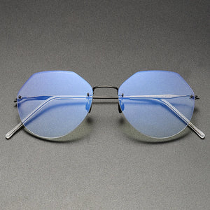 Denmark Brand Pure Titanium Rimless Glasses Frame Screwless Polygon Men Women Prescription Myopia Ultralight Eyeglasses Eyewear