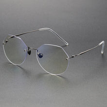 Carica l&#39;immagine nel visualizzatore di Gallery, Denmark Brand Pure Titanium Rimless Glasses Frame Screwless Polygon Men Women Prescription Myopia Ultralight Eyeglasses Eyewear