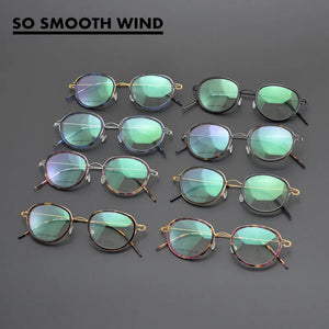 Denmark Brand Retro Oval Round Eyeglasses Titanium Glasses Frame Men Woman Screwless Ultralight Spectacles Eyewear with Rubber