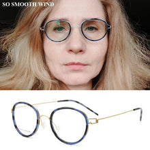 Load image into Gallery viewer, Denmark Brand Retro Oval Round Eyeglasses Titanium Glasses Frame Men Woman Screwless Ultralight Spectacles Eyewear with Rubber