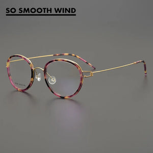 Denmark Brand Retro Oval Round Eyeglasses Titanium Glasses Frame Men Woman Screwless Ultralight Spectacles Eyewear with Rubber
