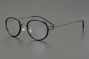 Denmark Brand Retro Oval Round Eyeglasses Titanium Glasses Frame Men Woman Screwless Ultralight Spectacles Eyewear with Rubber