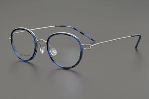 Denmark Brand Retro Oval Round Eyeglasses Titanium Glasses Frame Men Woman Screwless Ultralight Spectacles Eyewear with Rubber
