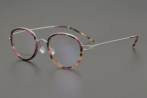 Denmark Brand Retro Oval Round Eyeglasses Titanium Glasses Frame Men Woman Screwless Ultralight Spectacles Eyewear with Rubber