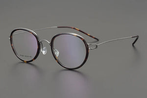 Denmark Brand Retro Oval Round Eyeglasses Titanium Glasses Frame Men Woman Screwless Ultralight Spectacles Eyewear with Rubber