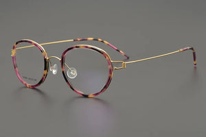 Denmark Brand Retro Oval Round Eyeglasses Titanium Glasses Frame Men Woman Screwless Ultralight Spectacles Eyewear with Rubber