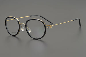 Denmark Brand Retro Oval Round Eyeglasses Titanium Glasses Frame Men Woman Screwless Ultralight Spectacles Eyewear with Rubber