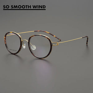 Denmark Brand Retro Oval Round Eyeglasses Titanium Glasses Frame Men Woman Screwless Ultralight Spectacles Eyewear with Rubber