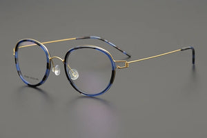 Denmark Brand Retro Oval Round Eyeglasses Titanium Glasses Frame Men Woman Screwless Ultralight Spectacles Eyewear with Rubber