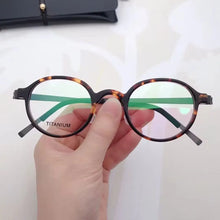 Load image into Gallery viewer, Denmark Brand Retro Round Design Glasses Frame Men Women Acetate Titanium Eyeglasses Original Quality Korean Spectacles Eyewear