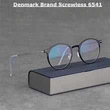 Load image into Gallery viewer, Denmark Brand Retro Round Titanium Glasses Frame Men Screwless Ultralight Eyewear Women Optical Prescription Eyeglasses 6541