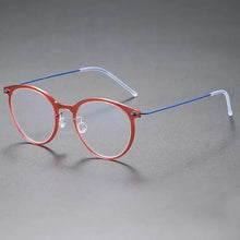 Load image into Gallery viewer, Denmark Brand Retro Round Titanium Glasses Frame Men Screwless Ultralight Eyewear Women Optical Prescription Eyeglasses 6541