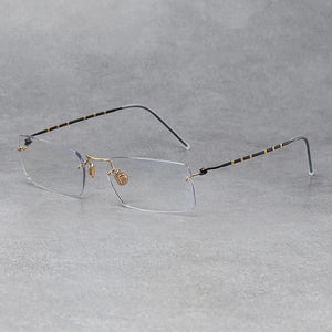 Denmark Brand Rimless Glasses Frame Men Women Pure Titanium Frameless Ultralight Eyeglasses Prescription Myopia Spectacles