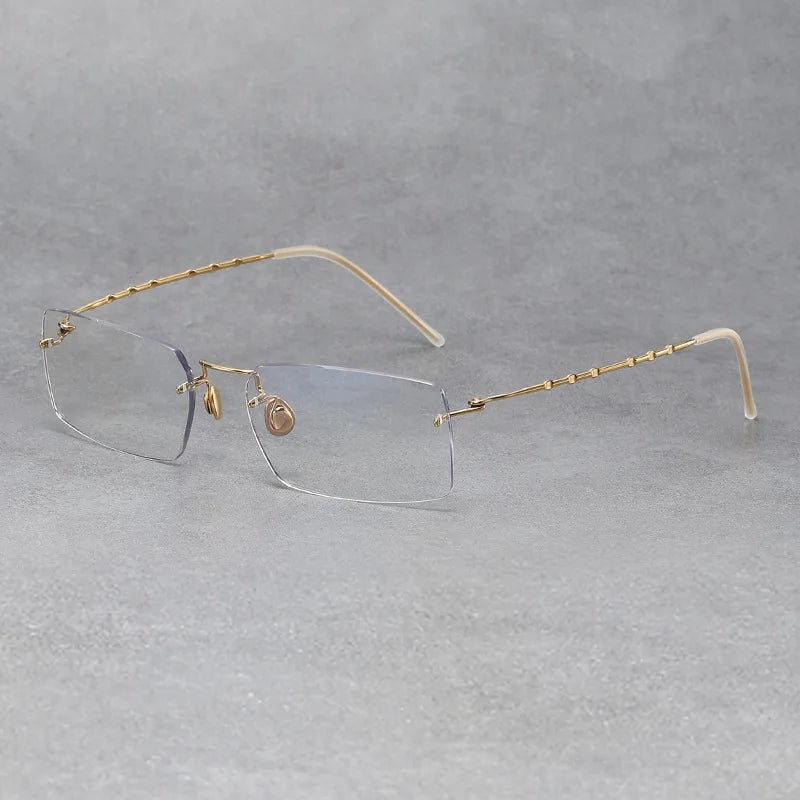 Denmark Brand Rimless Glasses Frame Men Women Pure Titanium Frameless Ultralight Eyeglasses Prescription Myopia Spectacles