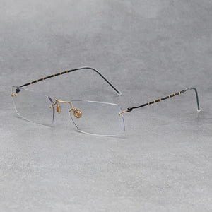 Denmark Brand Rimless Glasses Frame Men Women Pure Titanium Frameless Ultralight Eyeglasses Prescription Myopia Spectacles