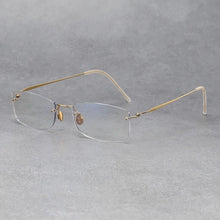 Carica l&#39;immagine nel visualizzatore di Gallery, Denmark Brand Rimless Glasses Frame Men Women Pure Titanium Ultralight Eyeglasses Prescription Myopia Spectacles Anti Blue Lens