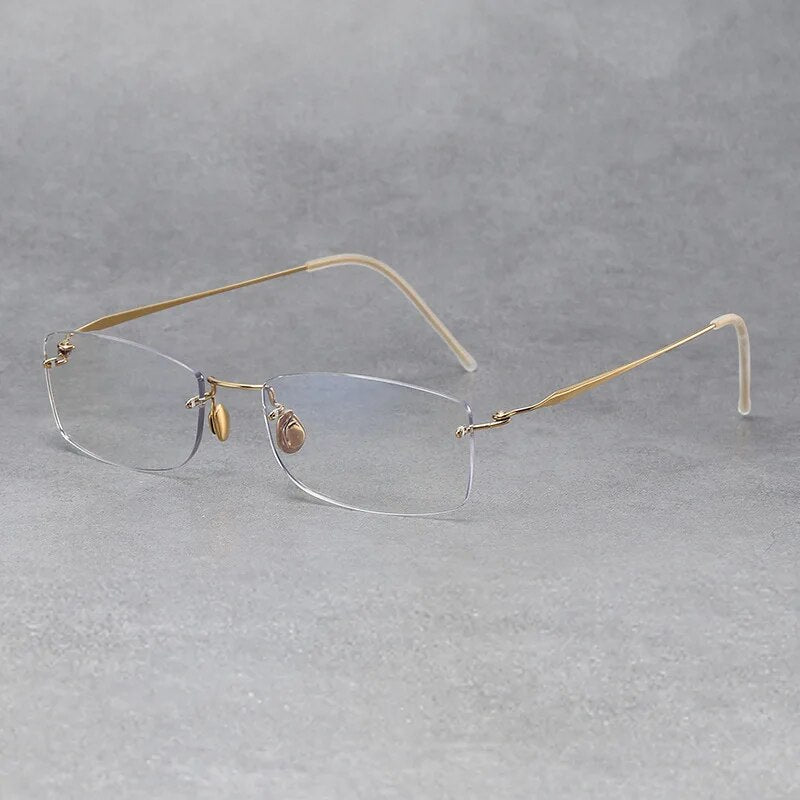 Denmark Brand Rimless Glasses Frame Men Women Pure Titanium Ultralight Eyeglasses Prescription Myopia Spectacles Anti Blue Lens