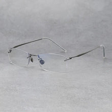 Carica l&#39;immagine nel visualizzatore di Gallery, Denmark Brand Rimless Glasses Frame Men Women Pure Titanium Ultralight Eyeglasses Prescription Myopia Spectacles Anti Blue Lens