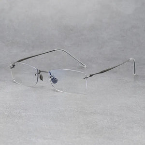 Denmark Brand Rimless Glasses Frame Men Women Pure Titanium Ultralight Eyeglasses Prescription Myopia Spectacles Anti Blue Lens