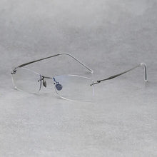 Carica l&#39;immagine nel visualizzatore di Gallery, Denmark Brand Rimless Glasses Frame Men Women Pure Titanium Ultralight Eyeglasses Prescription Myopia Spectacles Anti Blue Lens