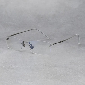 Denmark Brand Rimless Glasses Frame Men Women Pure Titanium Ultralight Eyeglasses Prescription Myopia Spectacles Anti Blue Lens