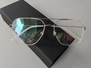Denmark Brand Screwless Eyewear Ultralight Titanium Glasses Frame Men Women Double Beam Square Optical Eyeglasses Blue Light Len