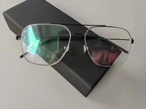 Denmark Brand Screwless Eyewear Ultralight Titanium Glasses Frame Men Women Double Beam Square Optical Eyeglasses Blue Light Len