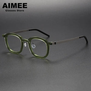 Denmark Brand Square Titanium Acetate Glasses Frame Men Women Ultralight Prescription Eyeglasses Optical Blue Light Spectacles