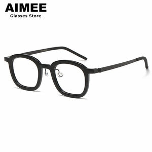 Denmark Brand Square Titanium Acetate Glasses Frame Men Women Ultralight Prescription Eyeglasses Optical Blue Light Spectacles