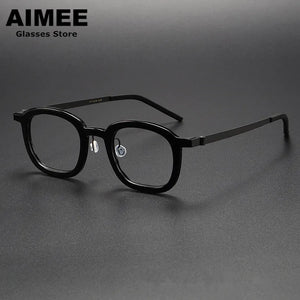 Denmark Brand Square Titanium Acetate Glasses Frame Men Women Ultralight Prescription Eyeglasses Optical Blue Light Spectacles