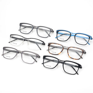 Denmark Brand Titanium Glasses Frame Men Ultralight Square Myopia Prescription Eyeglasses Women Screwless Optical Eyewear 9908