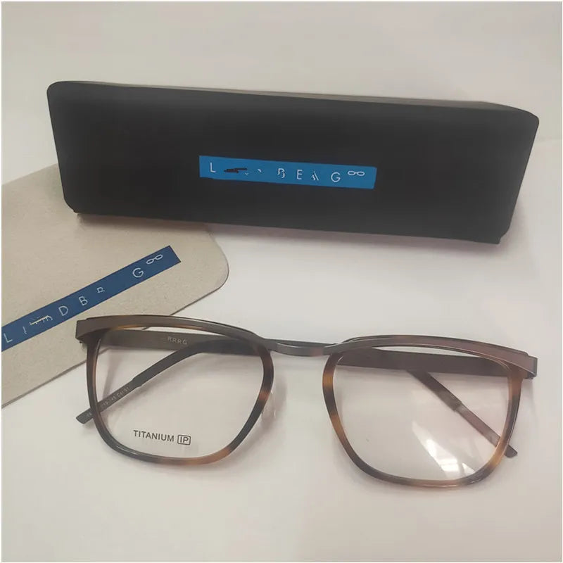 Denmark Brand Titanium Glasses Frame Men Ultralight Square Myopia Prescription Eyeglasses Women Screwless Optical Eyewear 9908
