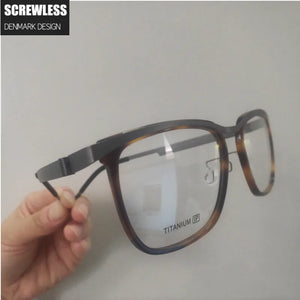 Denmark Brand Titanium Glasses Frame Men Ultralight Square Myopia Prescription Eyeglasses Women Screwless Optical Eyewear 9908