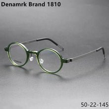 Load image into Gallery viewer, Denmark Brand Titanium Glasses Frame Men Women Retro Round Myopia Optical Eyewear Screwless Prescription Eyeglasses Frame 1810