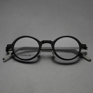Denmark Brand Titanium Glasses Frame Men Women Retro Round Myopia Optical Eyewear Screwless Prescription Eyeglasses Frame 1810