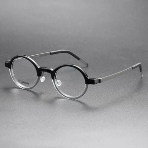 Denmark Brand Titanium Glasses Frame Men Women Retro Round Myopia Optical Eyewear Screwless Prescription Eyeglasses Frame 1810