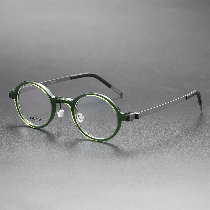Denmark Brand Titanium Glasses Frame Men Women Retro Round Myopia Optical Eyewear Screwless Prescription Eyeglasses Frame 1810